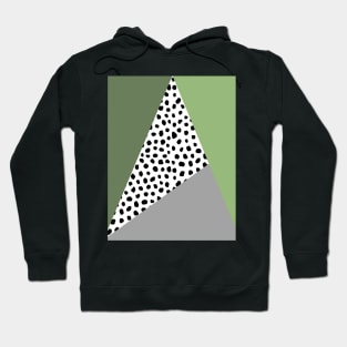 Geometric Polka Dot, Black, Sage and Olive Green Hoodie